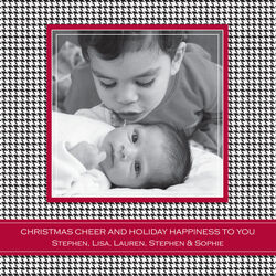 Crimson on Houndstooth Digital Photo Card
